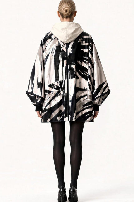 High-Tech Rain Poncho – Black & White