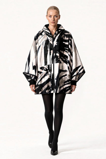 High-Tech Rain Poncho – Black & White