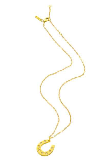 Gold Plated Horse Charm Necklace By Arvino on white background