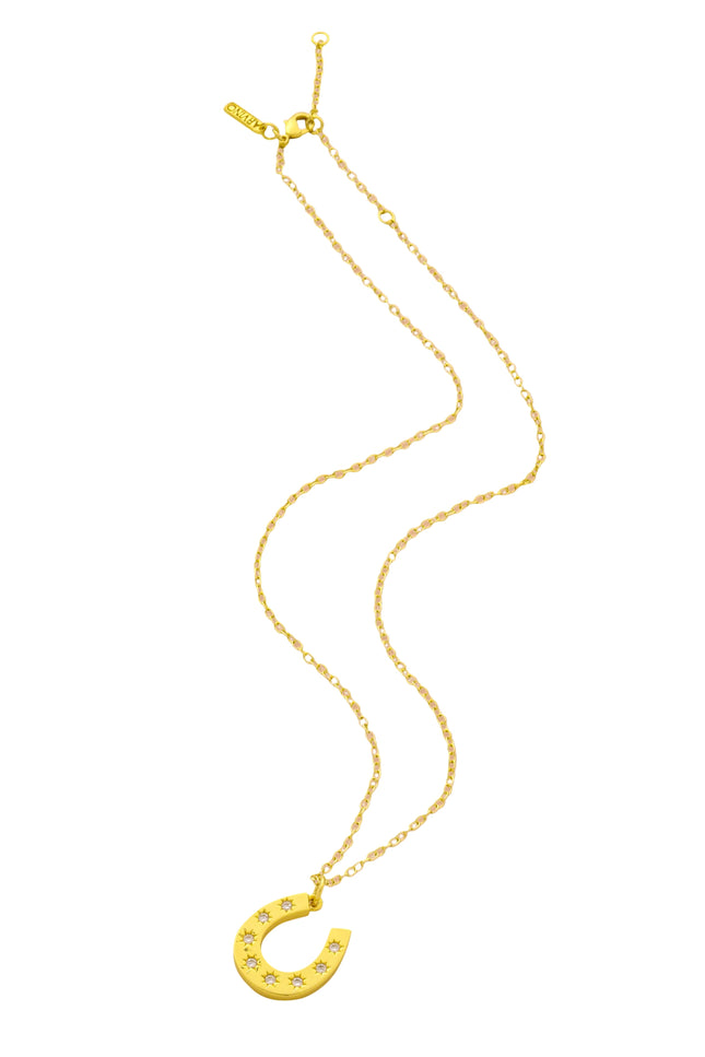 Gold Plated Horse Charm Necklace By Arvino on white background