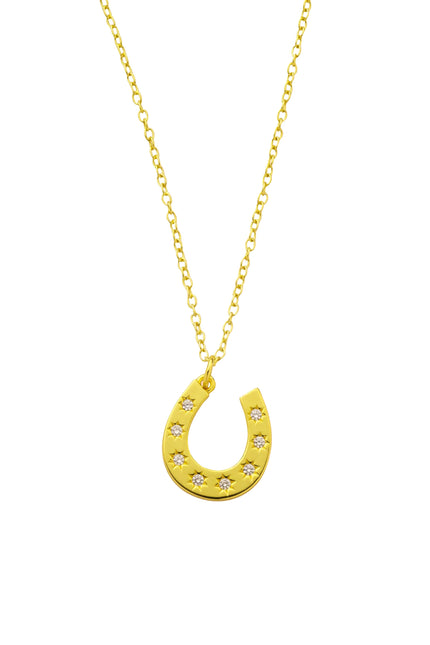 Gold Plated Horse Charm Necklace By Arvino on a white background