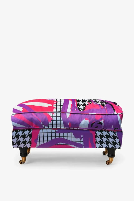 Howard Footstool - Arty Pink Purple