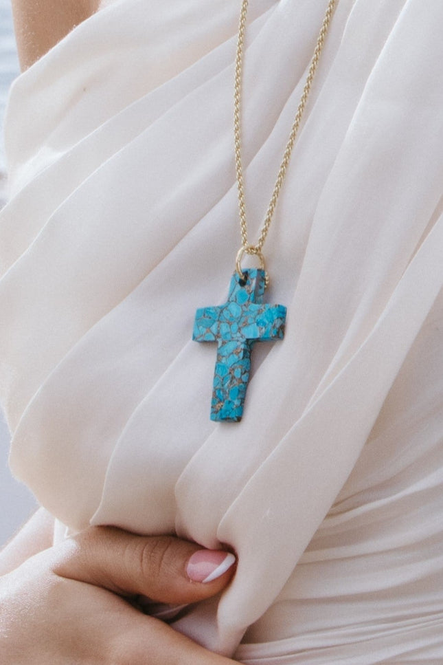 Arvino | Turquoise Faith Cross Necklace