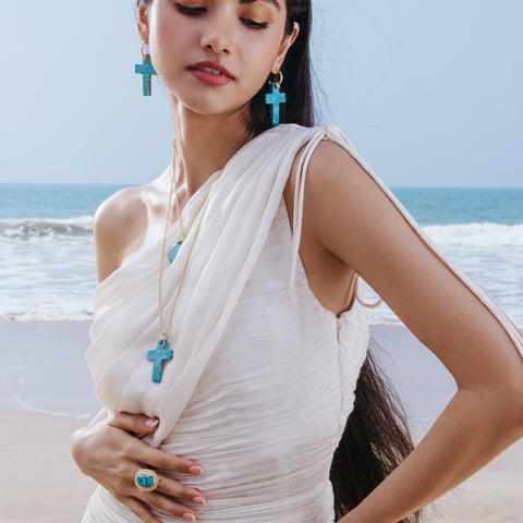Arvino | Turquoise Faith Cross Necklace