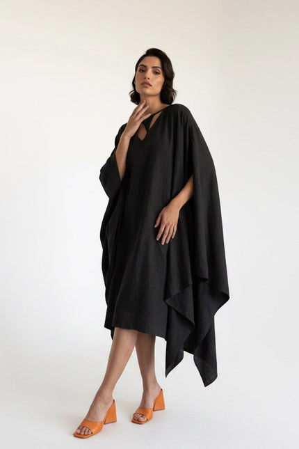 Anitabel | ATHENA ASYMETRIC Czarny KAFTAN