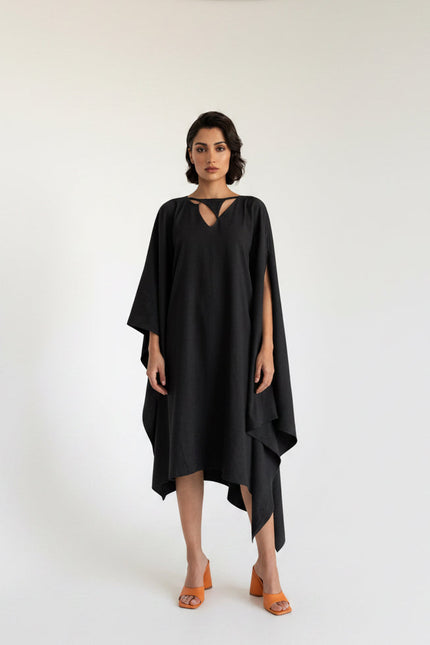 Anitabel | ATHENA ASYMETRIC Czarny KAFTAN