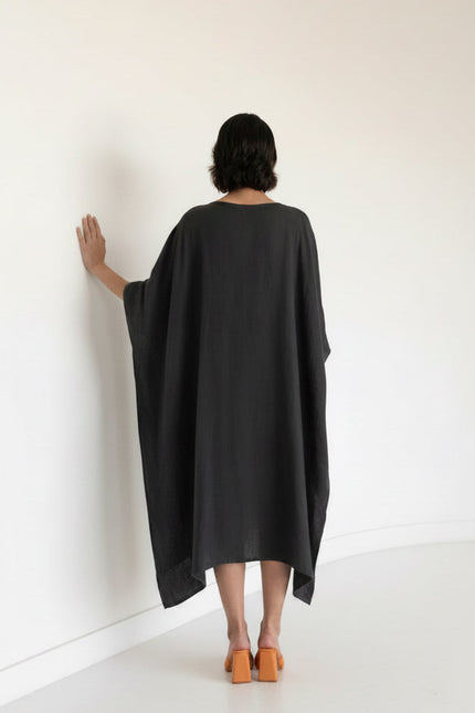 Anitabel | ATHENA ASYMETRIC Czarny KAFTAN