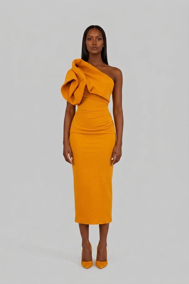 Anitabel | The Canary One Shoulder  Dress in Yellow