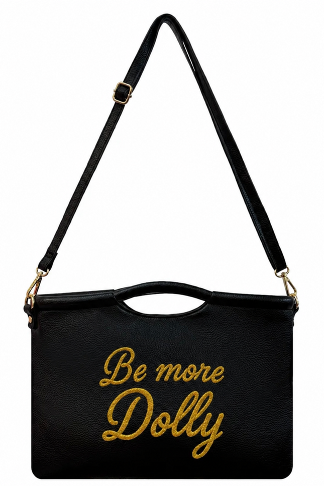 Lilly Loves | Be more Dolly Black Vegan Leather Clutch