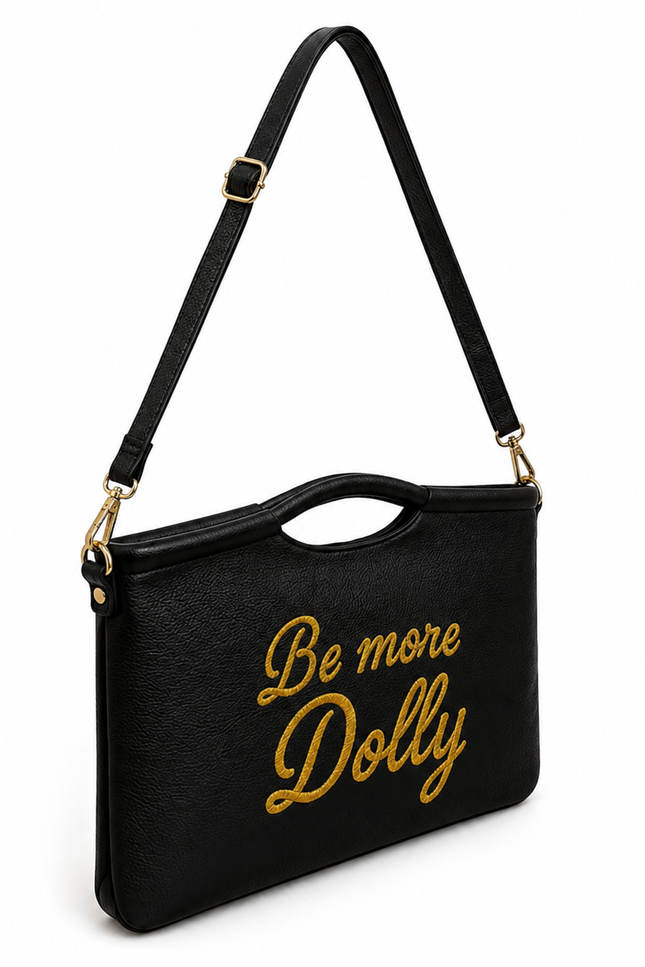 Lilly Loves | Be more Dolly Black Vegan Leather Clutch