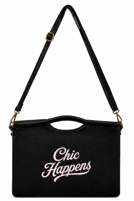 Lilly Loves | Chic Happens Black Vegan Leather Clutch