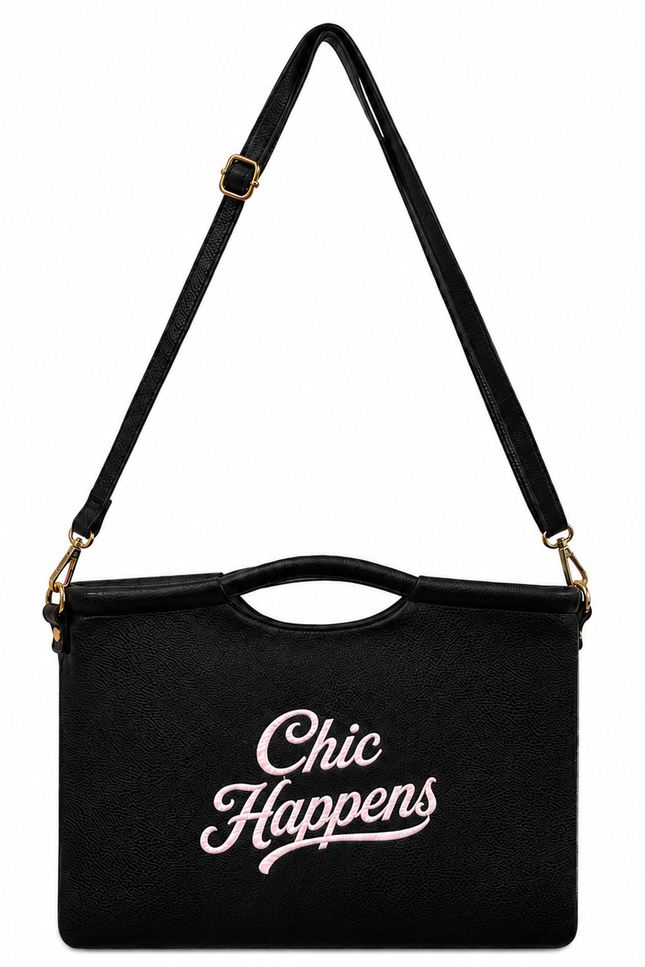 Lilly Loves | Chic Happens Black Vegan Leather Clutch
