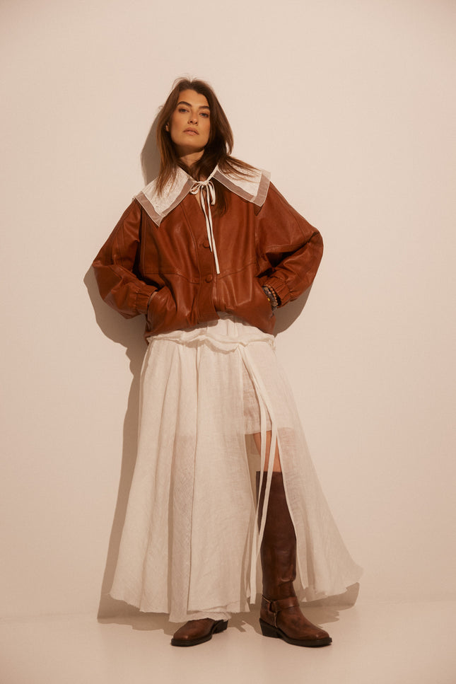 Anna Led | Hand Made Patchwork Collar SS26 In White