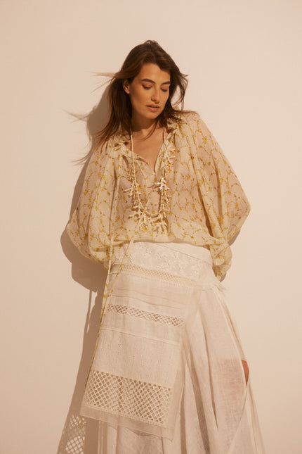 Hand Made Patchwork Apron SS26 In White