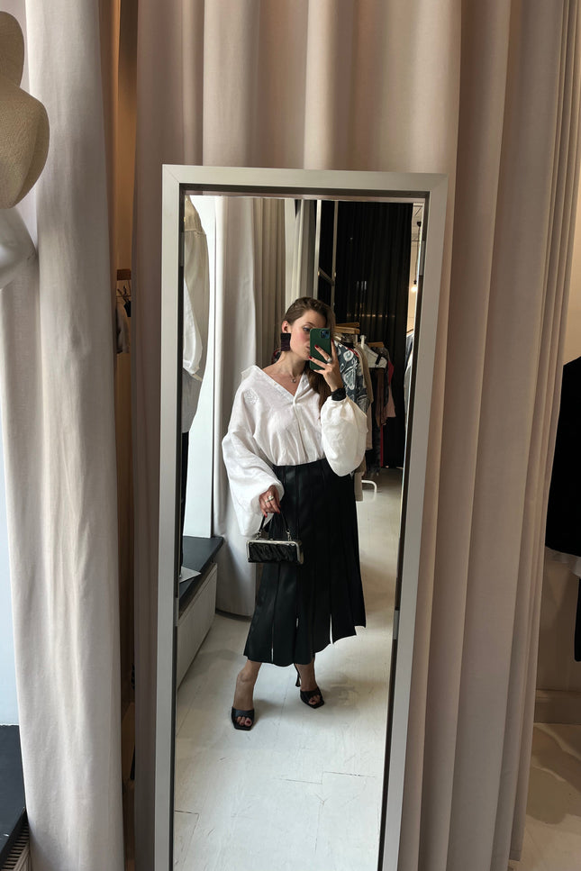 Anna Led | Eco Leather Patchwork Skirt AW25 (Pre-order)