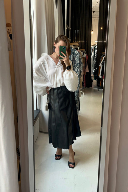 Eco Leather Patchwork Skirt AW25 (Pre-order)