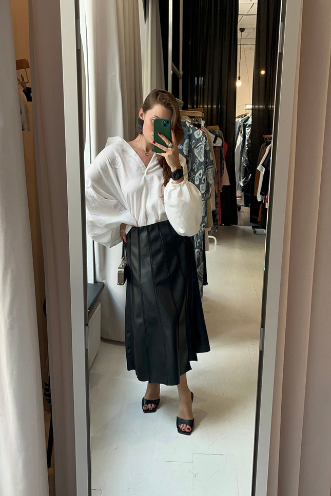 Anna Led | Eco Leather Patchwork Skirt AW25 (Pre-order)