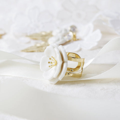 Poporcelain | Plum Blossom Statement Ring