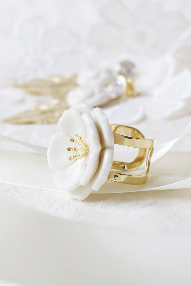 Poporcelain | Plum Blossom Statement Ring