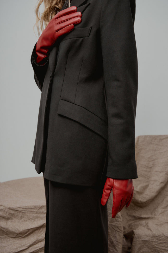 Selera | Black Tailored Blazer and Midi Skirt Suit