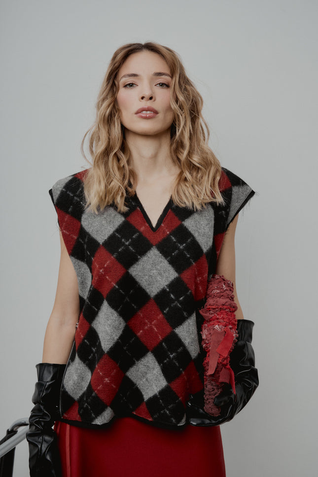 Selera | Woolen vest with zippers