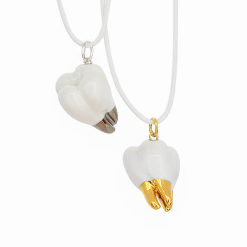 CJ·314 | Quirky Tooth Pendant Necklace Golden Root