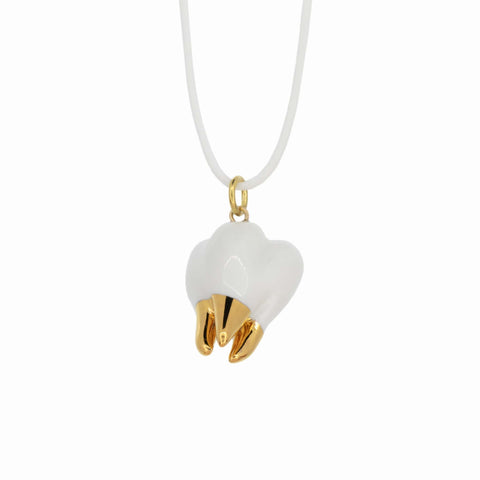 CJ·314 | Quirky Tooth Pendant Necklace Golden Root