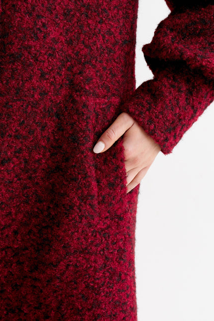 Mischa Boucle Coat - Merlot