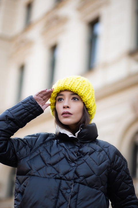 Color My Space I Czapka Merynos żółta