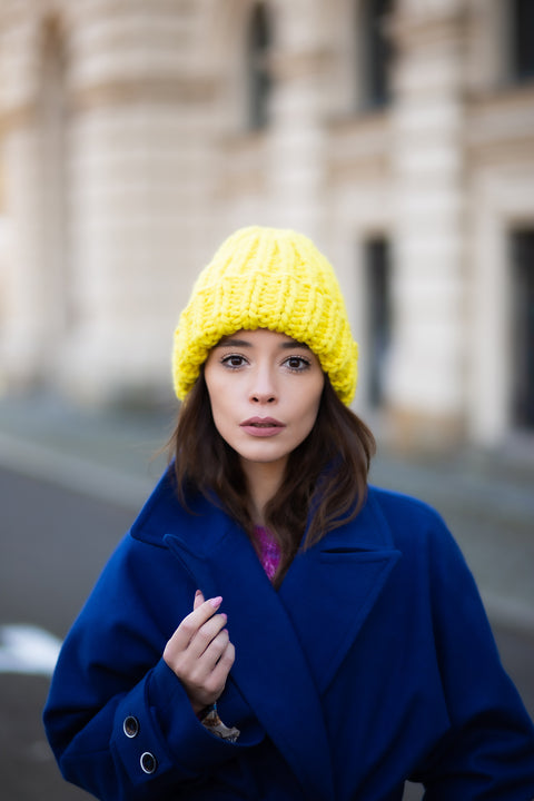 Color My Space I Czapka Merynos żółta