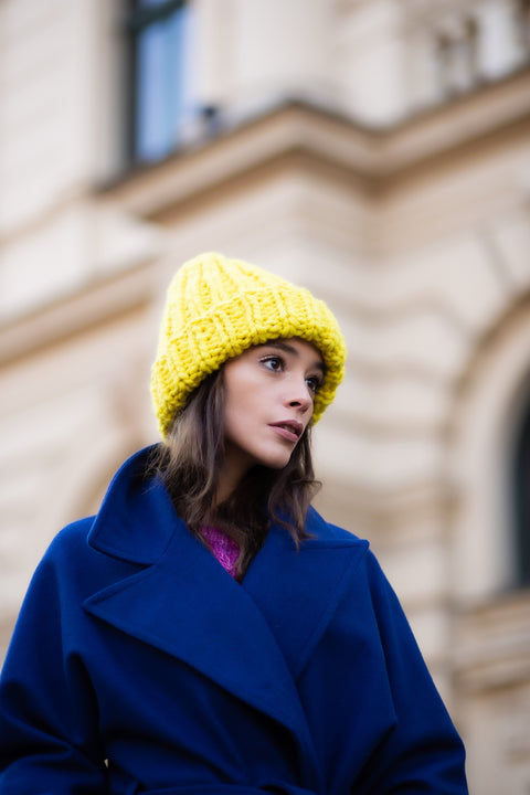 Color My Space I Czapka Merynos żółta