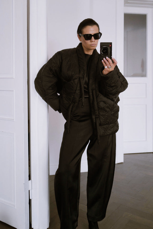 Anna Led | Quilted  Kimono KYOTO With Large Pockets and Tie Closure