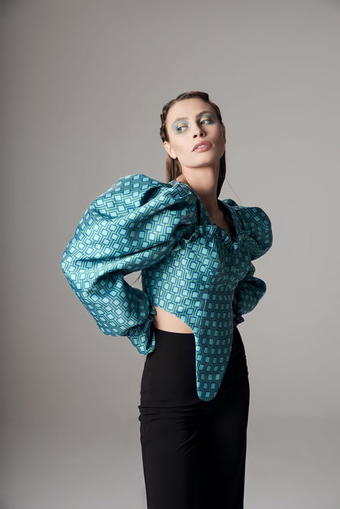 Psychedelic Overdose | Bluzka z gorsetem Swan