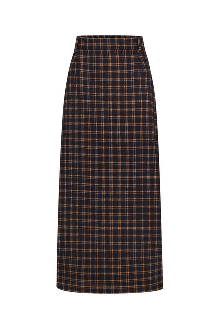Checked Midi Skirt