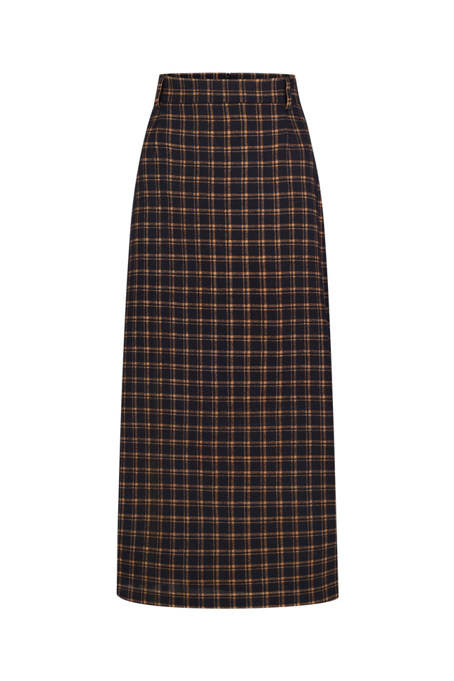 Selera | Checked Midi Skirt