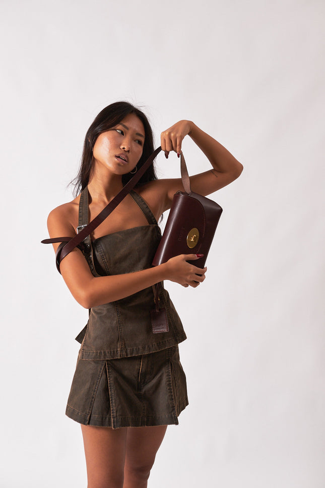 The Dust Company | Shoulder bag The Small Box dark brown