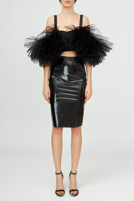Liaaram | Ruffled Tulle Top