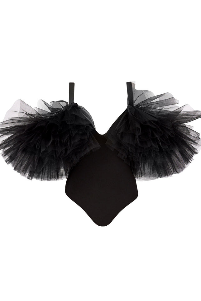 Liaaram | Signature Tulle trimmed Symmetrycal Bodysuit