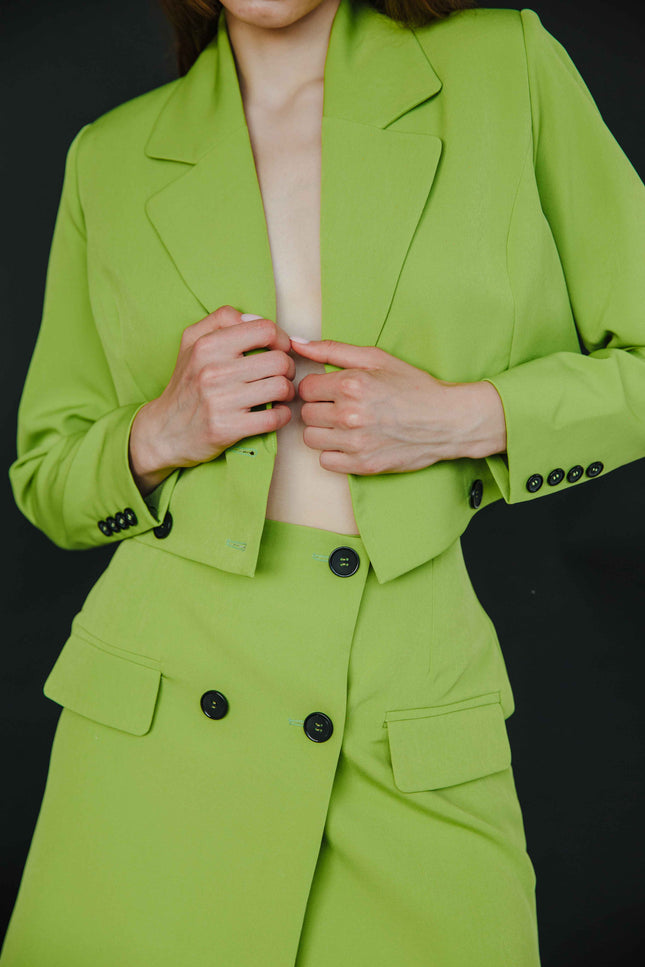 BÚDZIKO | LIME GREEN CROPPED BLAZER