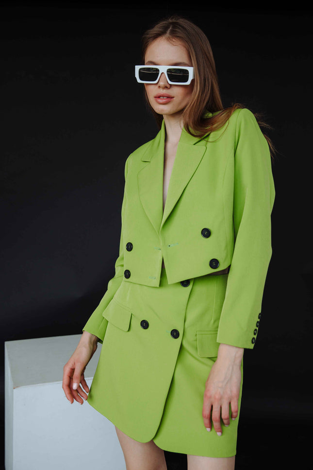 BÚDZIKO | LIME GREEN CROPPED BLAZER
