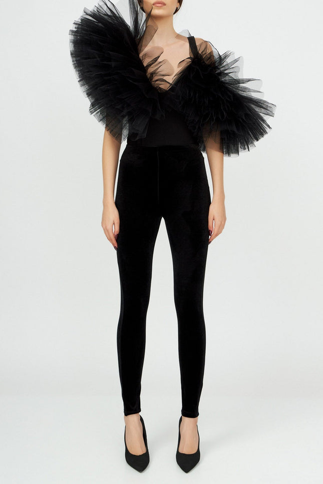 Liaaram | Signature Tulle-trimmed Bodysuit