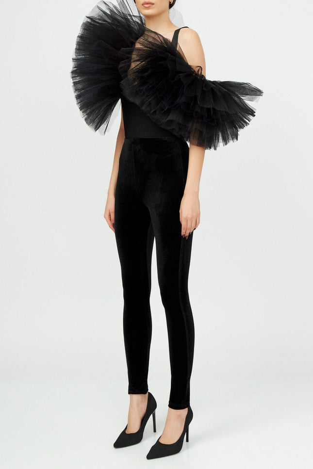 Liaaram | Signature Tulle-trimmed Bodysuit