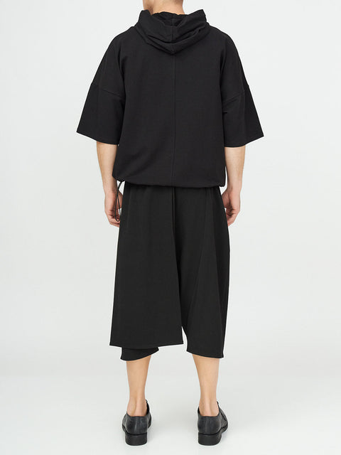 Unisex Hooded Top
Details: 
Black cotton T-Shirt
short sleeve 
hood 
ribbed neckline 
adjustable hem 
Composition:

Cotton 96% Elastane 4% 
Washing instructions
Dry Clean Only
FittinShirts & TopsAlchemy The LabelAlchemy The LabelUnisex Hooded Top