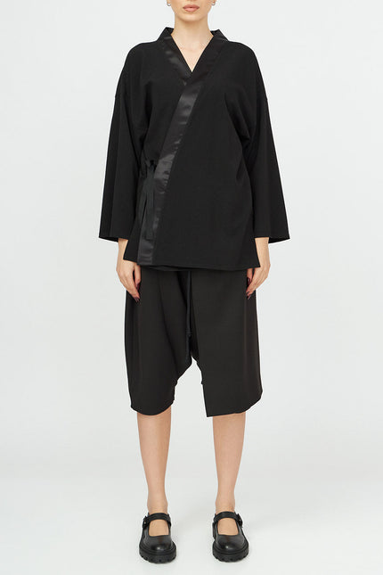 Alchemy | Tafta Trim Androgyniczne Kimono