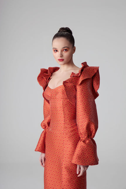 Psychedelic Overdose | Sunny Ruffle Midi Dress