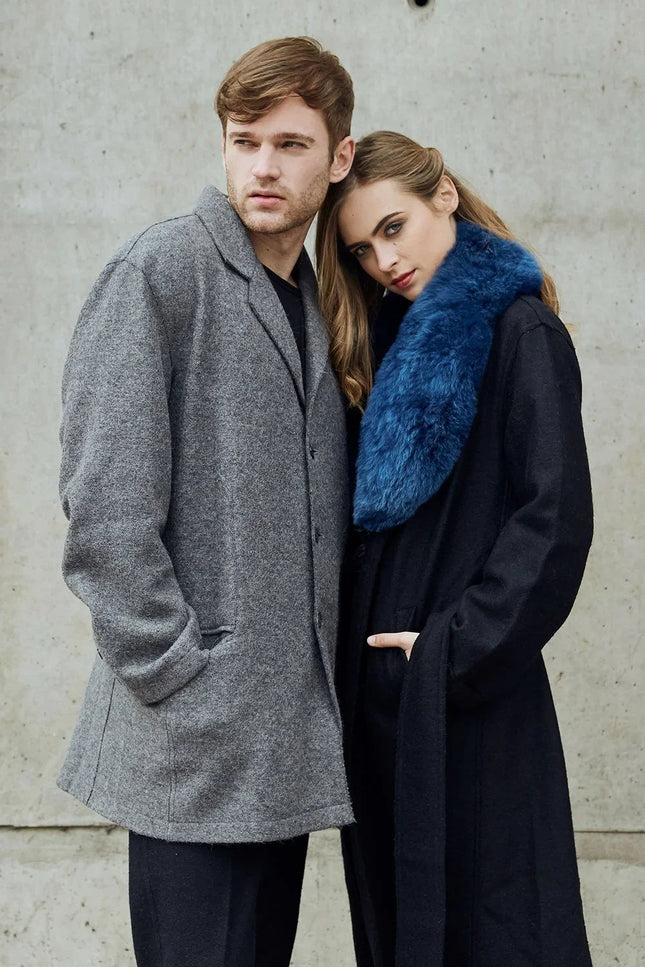 Tungsten Overcoat - Black NORGÄTE alpaca knitwear sustainably made in Peru