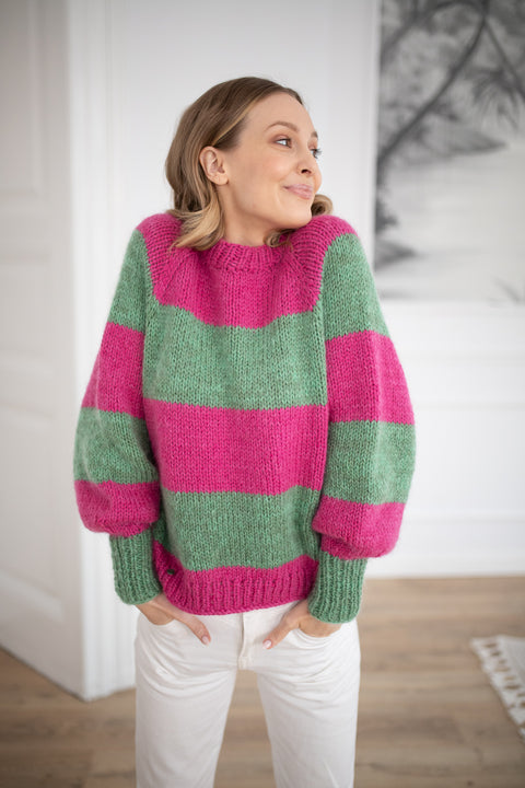 Color My Space I Sweter Róż Zieleń