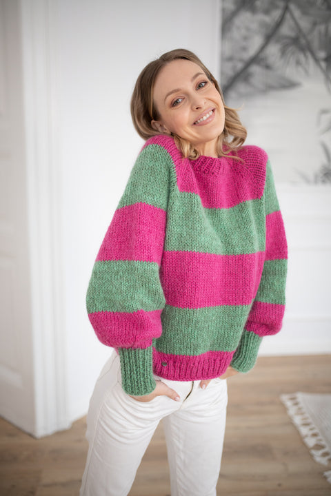 Color My Space I Sweter Róż Zieleń