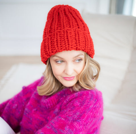 Color My Space I Beanie Merino red