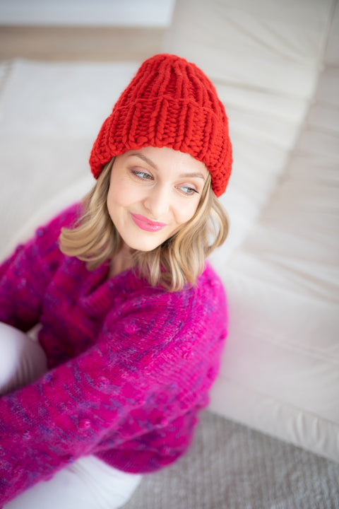 Color My Space I Beanie Merino red